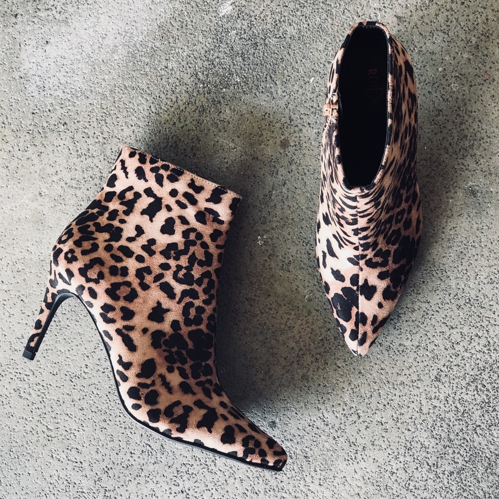 Sexy My Delicious Leopard Faux Suede Heeled Bootie - Picture 4 of 7